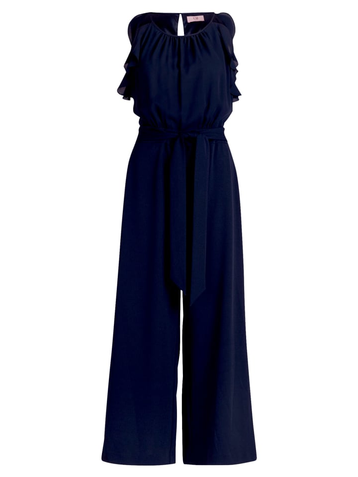 Jumpsuit mit Volant und Bindegürtel in Night Sky