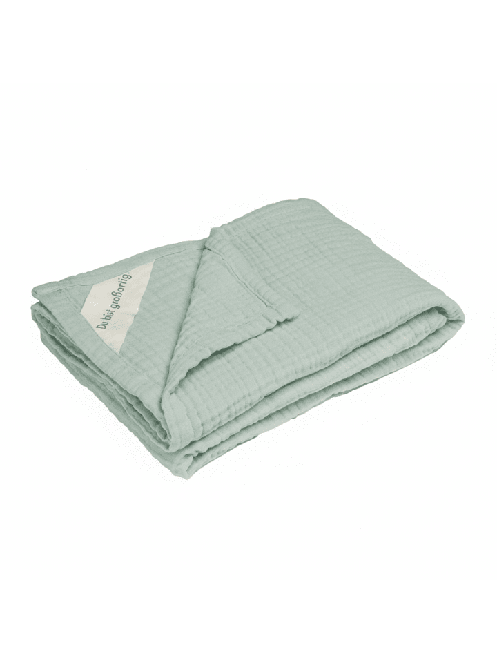 Musselin Decke Heller Eukalyptus in Mint -100 x 75 cm