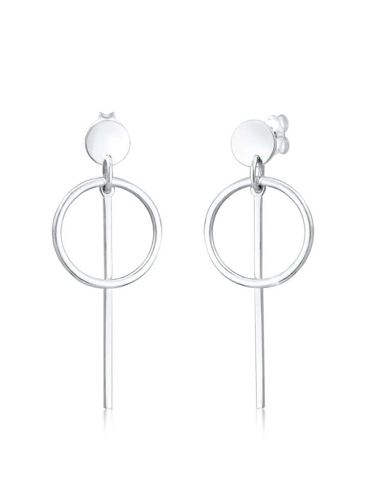 Ohrringe 925 Sterling Silber Geo in Silber