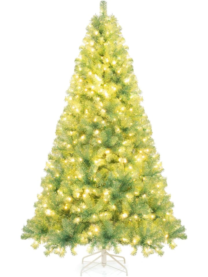 225 cm Künstlicher Weihnachtsbaum mit Beleuchtung in Bunt