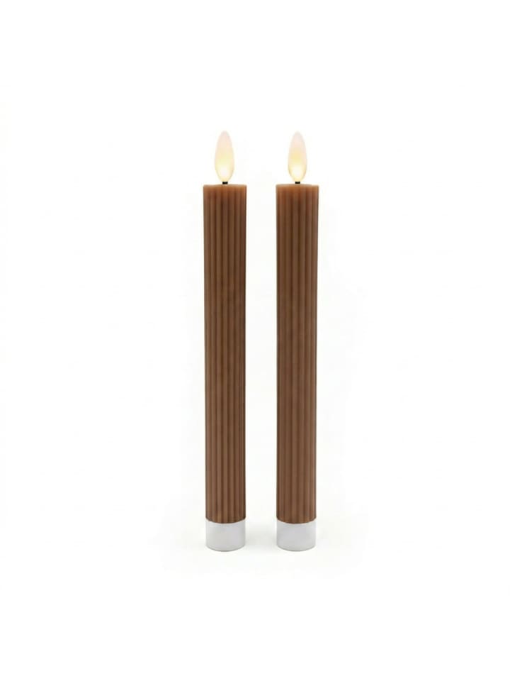 2 x LED Stabkerzen in Coffee