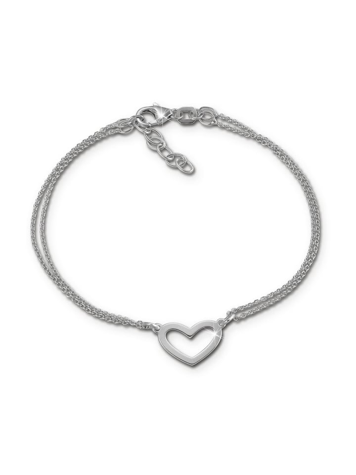 925 Sterling Silber Damen SilberDream Armbänder Herz ca. 19cm