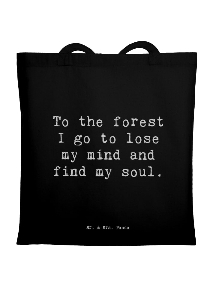 Schultertasche Spruch Geborgenheit in der Natur... in Schwarz