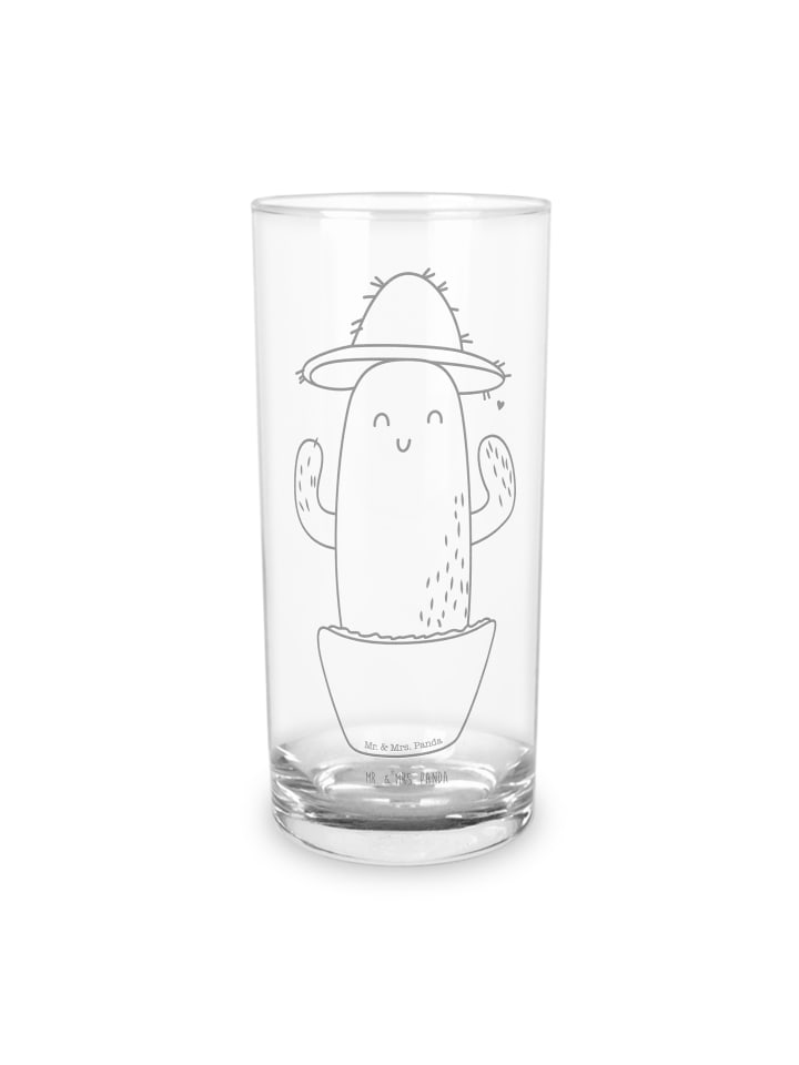 Glas Kaktus Hut ohne Spruch in Transparent