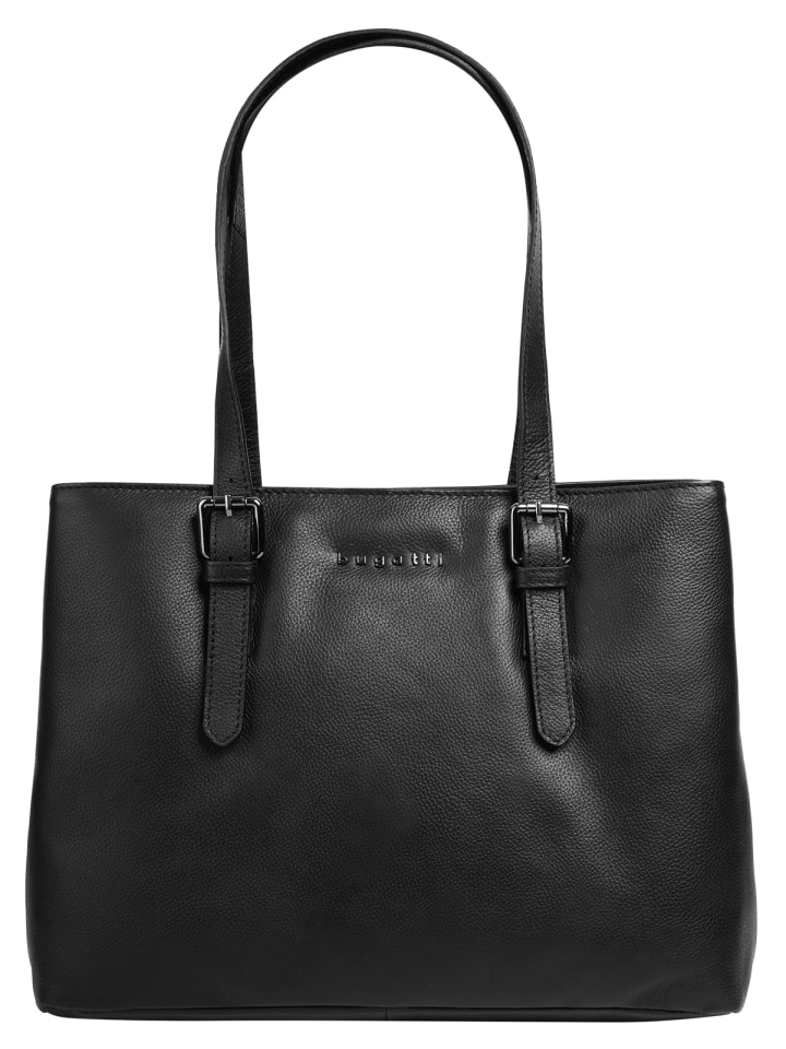 Handtasche BELLA echt Leder in schwarz