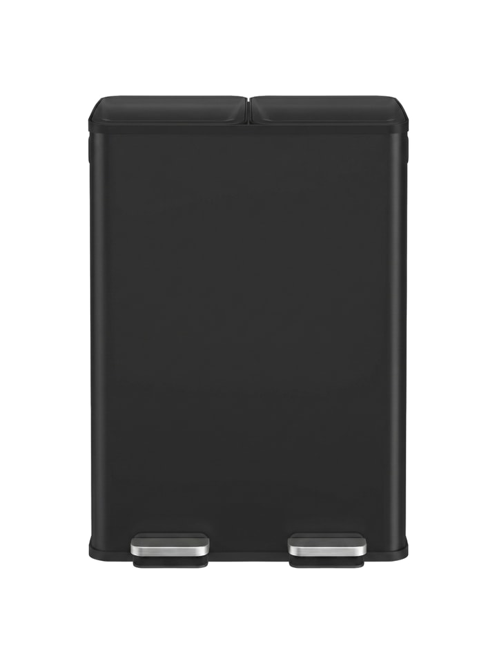 Mülleimer Pary in Schwarz - (B)37.7 x (H)66.9 x (T)47.6 cm - 2 x 30 L