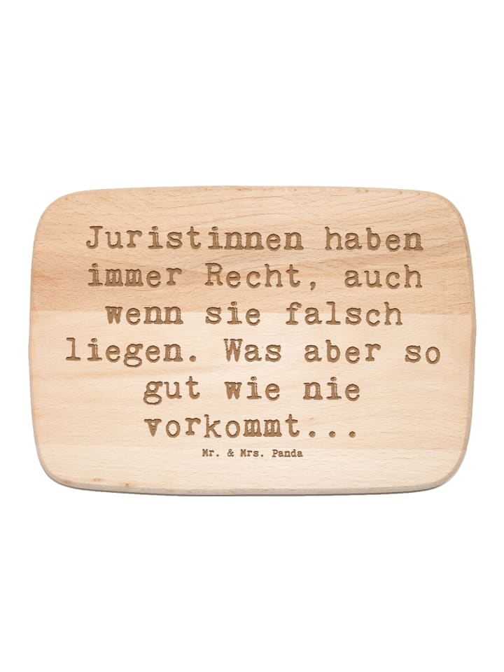 Schneidebrett Spruch Juristin Recht mit Spruch in Transparent