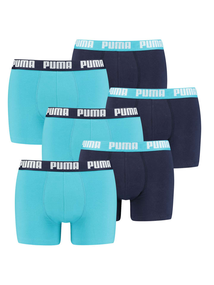 Boxershorts PUMA BASIC BOXER 6P in 796 - Aqua / Blue