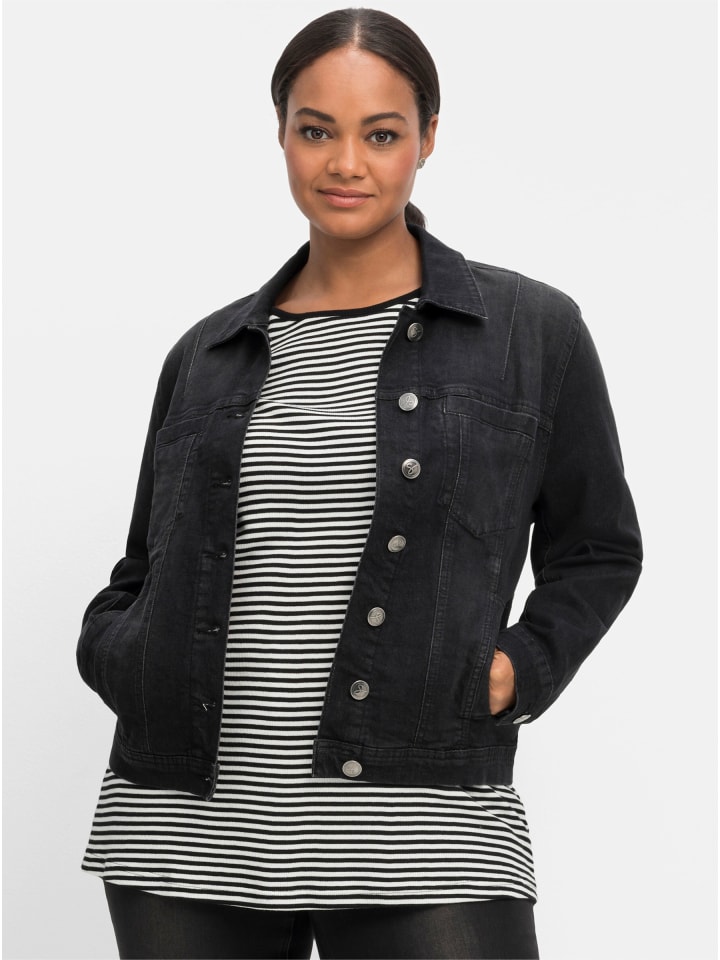Jeansjacke in black used denim