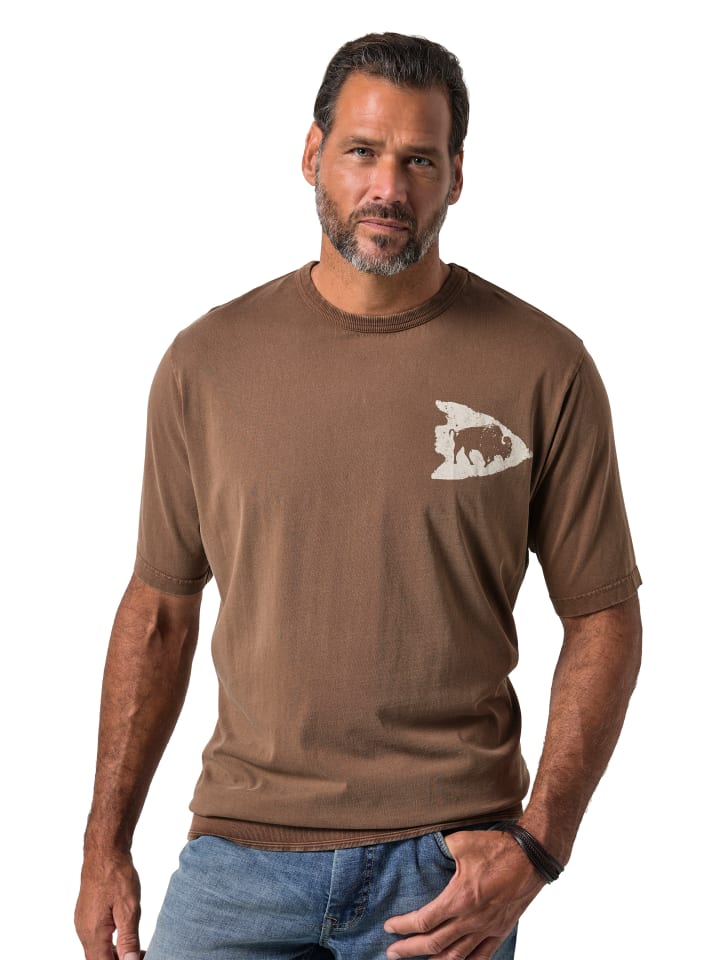 Kurzarm T-Shirt in braun