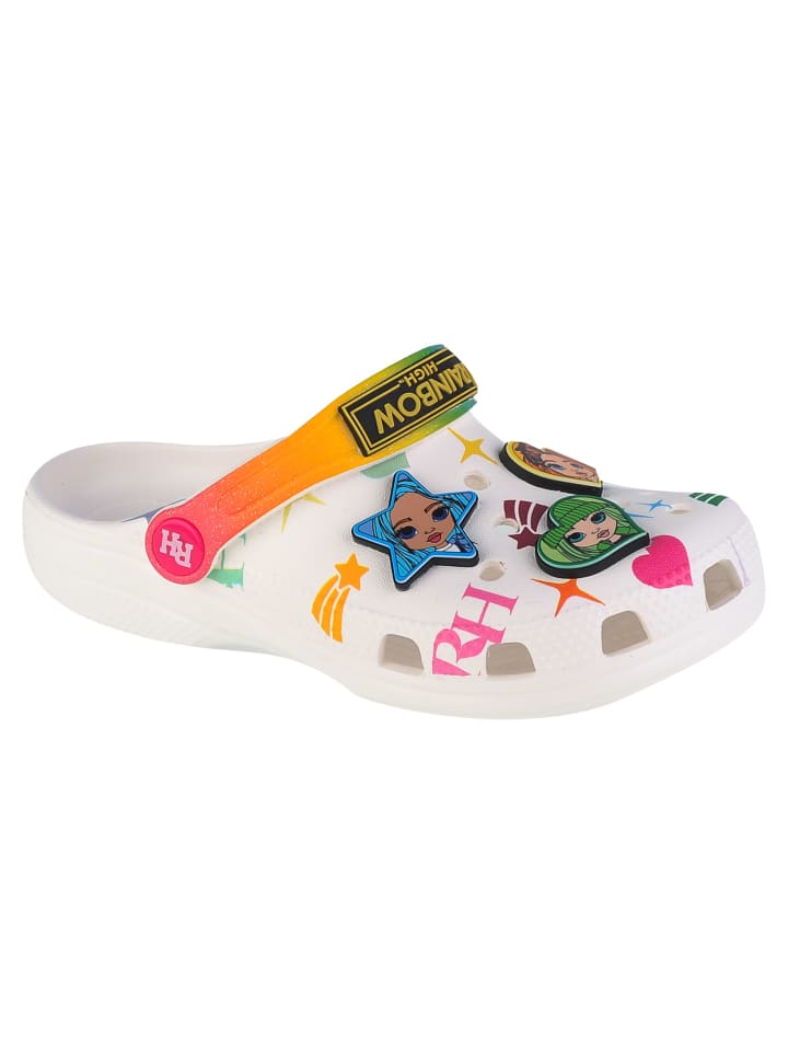 Crocs Classic Rainbow High Kids Clog in Weiß