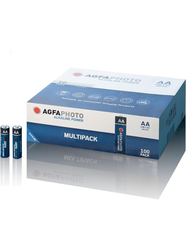 AgfaPhoto Alkaline Batterien Mignon, AA, LR06, 1.5V 100er Box in Blau