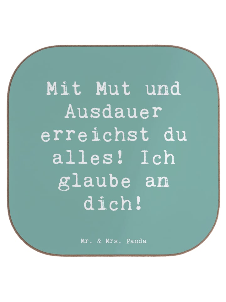 Coaster Spruch Sportliche Wettkämpfe Mut und Au... in Meeresbrise