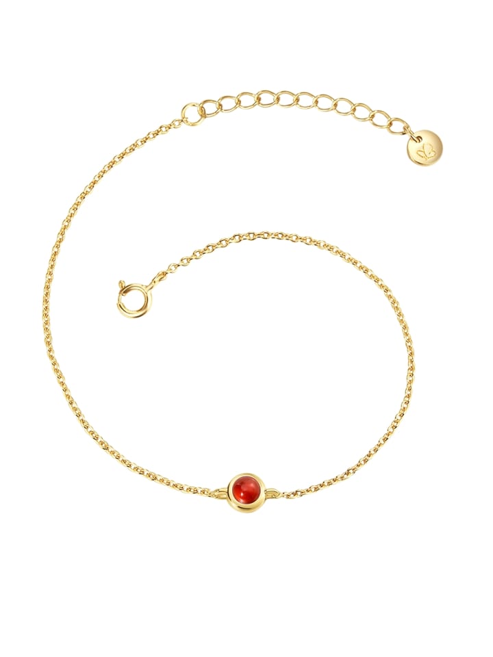 Armband aus Sterling Silber mit Granat in gelbgold