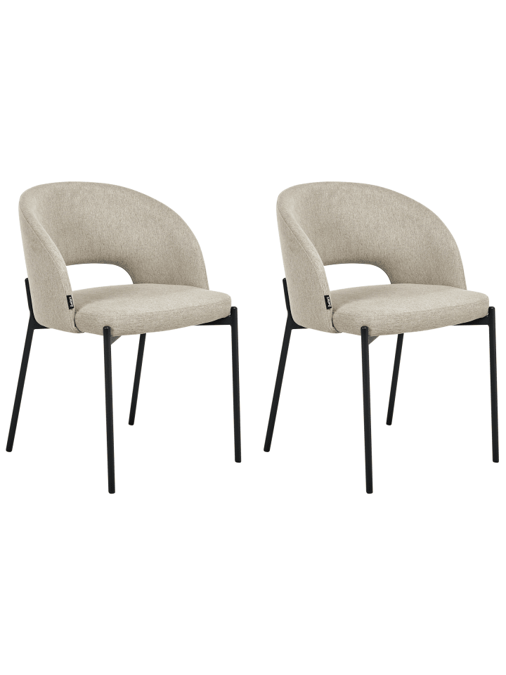 2er-Set Esszimmerstuhl PENNY in Beige/Schwarz