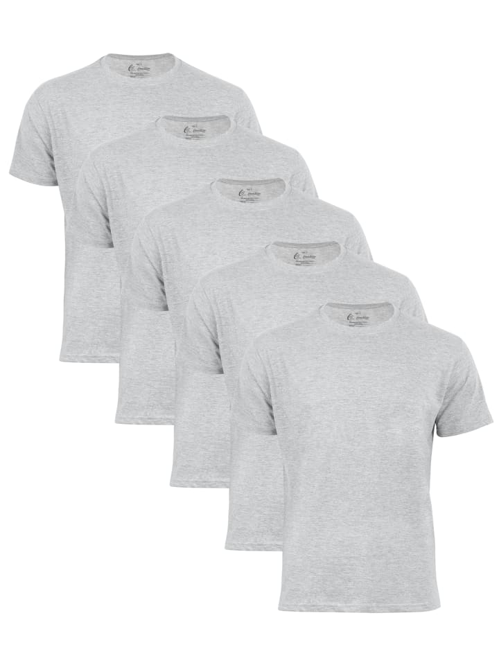 5er Pack T-Shirt Basic O-Neck in Grau