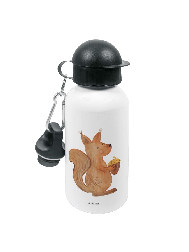 Trinkflasche Eichhörnchen Weihnachtszeit ohne S... in Weiß