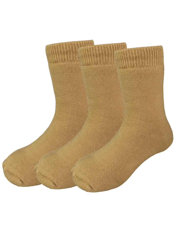 3er-Set: Antirutschsocken Vollplüsch in Braun