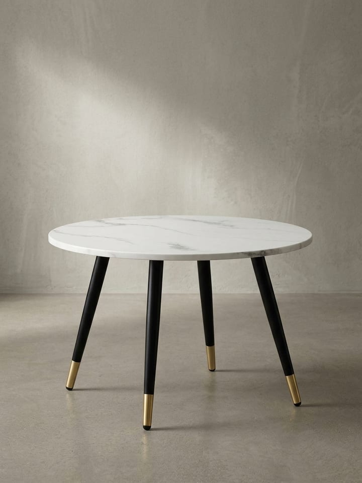 Couchtisch 60x60x41 cm mit Marmor Optik Modern, Design in Weiß