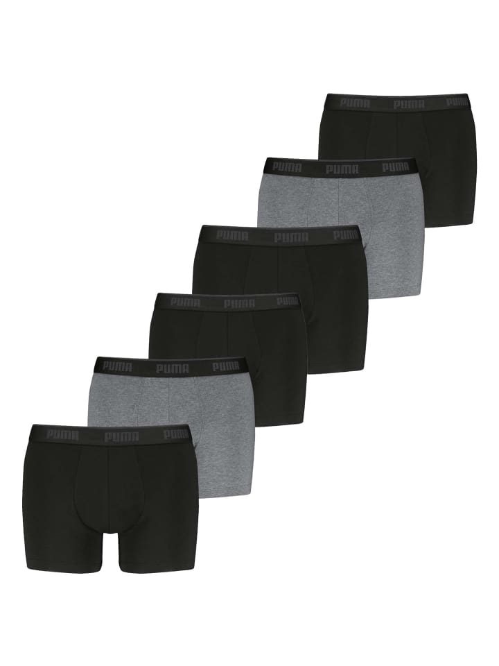 Boxershort 6er Pack in Schwarz/Grau