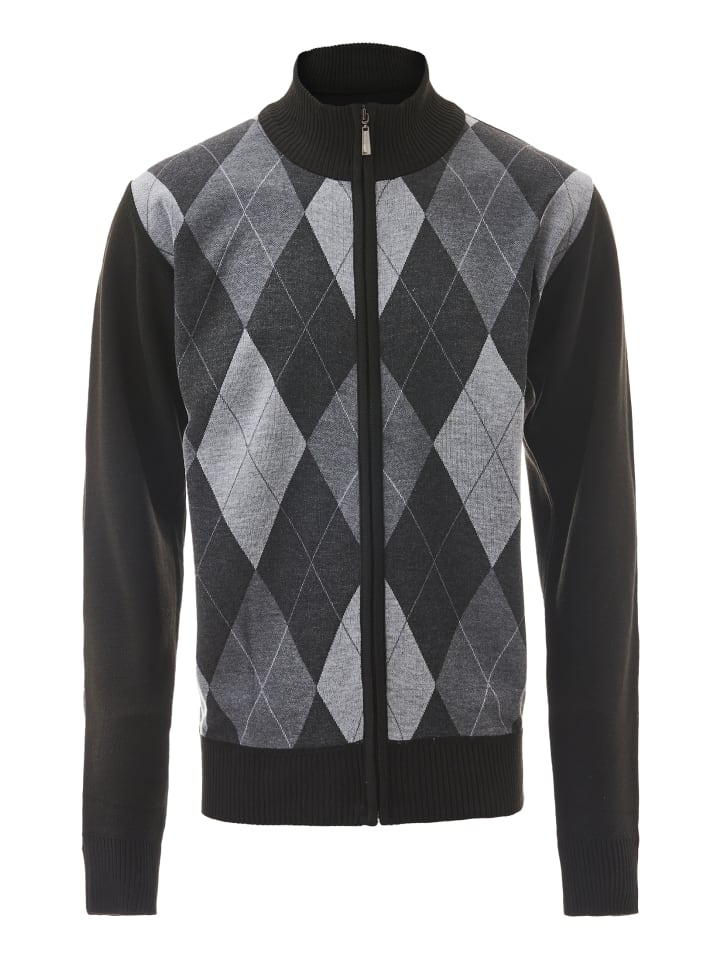 Herren Cardigan in Schwarz Grau