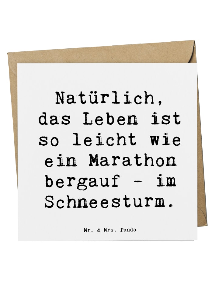 Grußkarte Spruch Leichtigkeit im Leben mit Spruch in Weiß