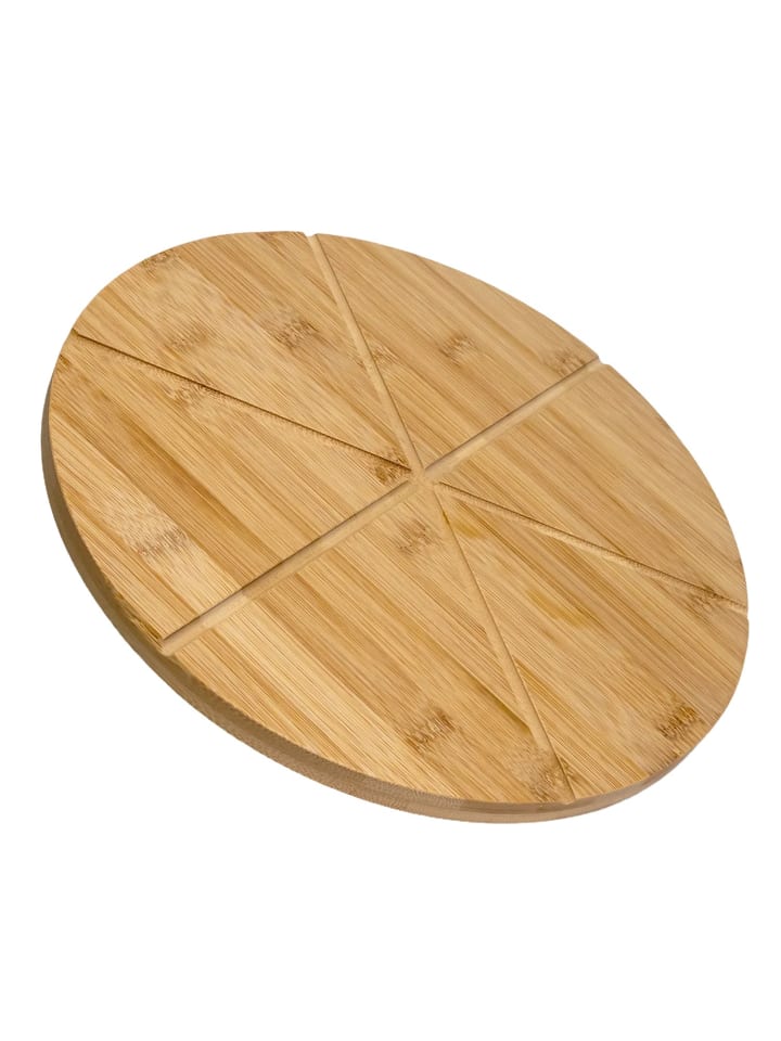 Pizzabrett Pizzateller Schneidebrett 30.5 cm mit Führungsrillen in Braun