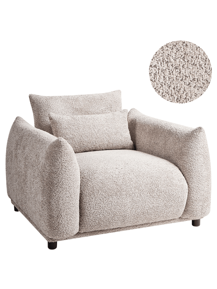 2-tlg Sessel JAMSA in Beige/Schwarz