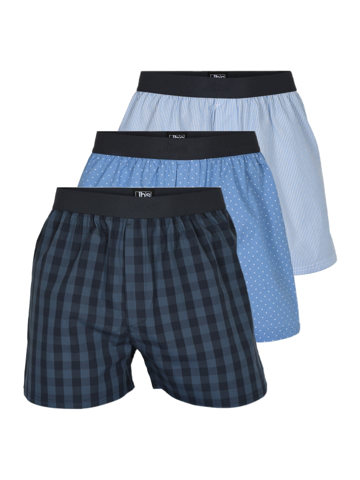 Boxershorts Cotton in Dunkelblau / Hellblau