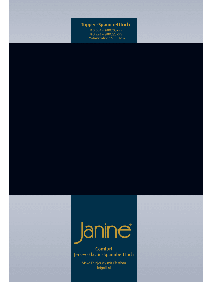 Janine Topper Spannbetttuch Elastic Jersey 5001 in schwarz
