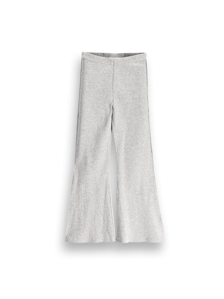 Gerippte Leggings mit langem Bein in grau