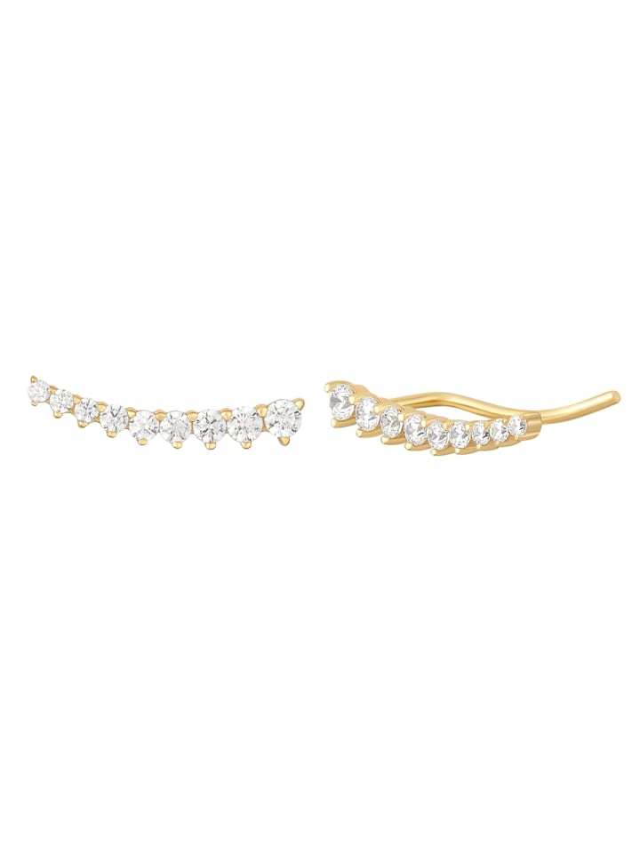 Ohrklemmen aus Sterling Silber mit Zirkonia in gelbgold