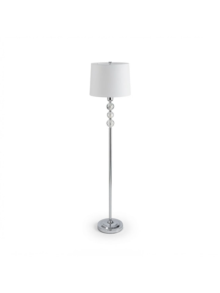 Stehlampe in Silber/ Weiß - (H)155 x Ø 35,5 cm