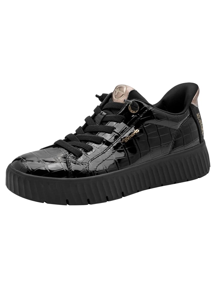 WIDE FIT Sneaker in BLACK CROCO