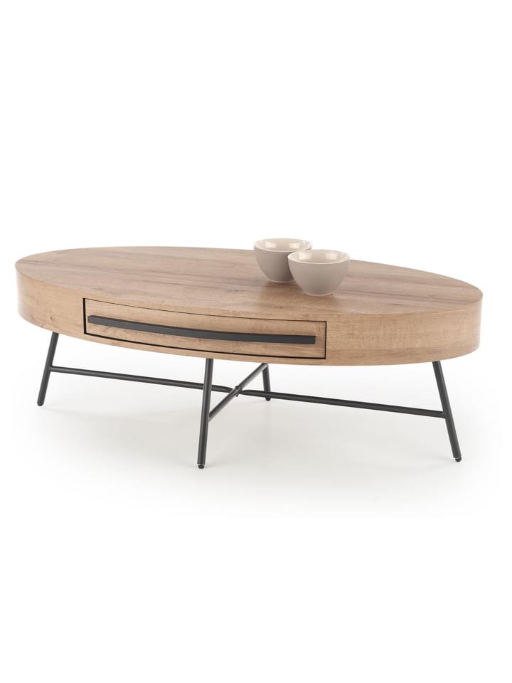 Couchtisch Carolina Eiche Gold / Schwarz 120 / 60 / 41cm