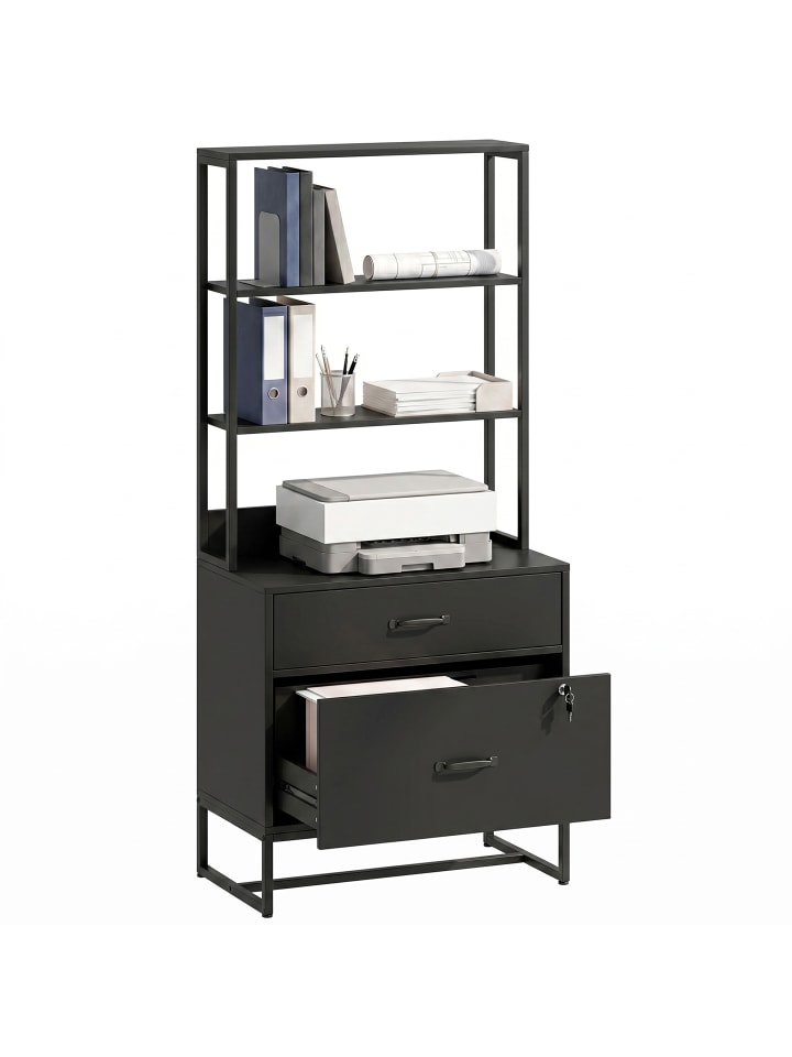 Aktenschrank in Schwarz 70L x 40B x 157H cm
