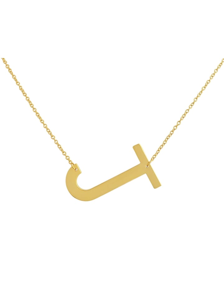 Damen Halskette mit Anhänger – Buchstabe aus Edelstahl in gold