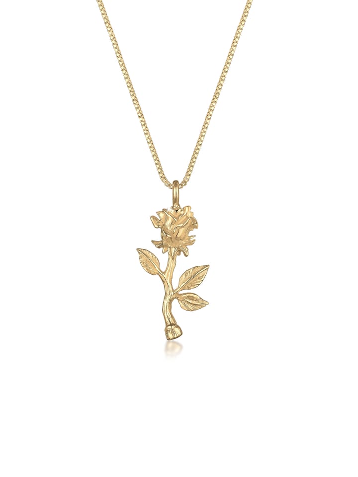 Halskette 925 Sterling Silber Rose in Gold
