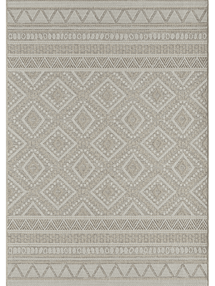 Moderner In-/Outdoor Teppich B in Beige