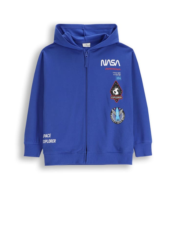 Kapuzensweatjacke in blau