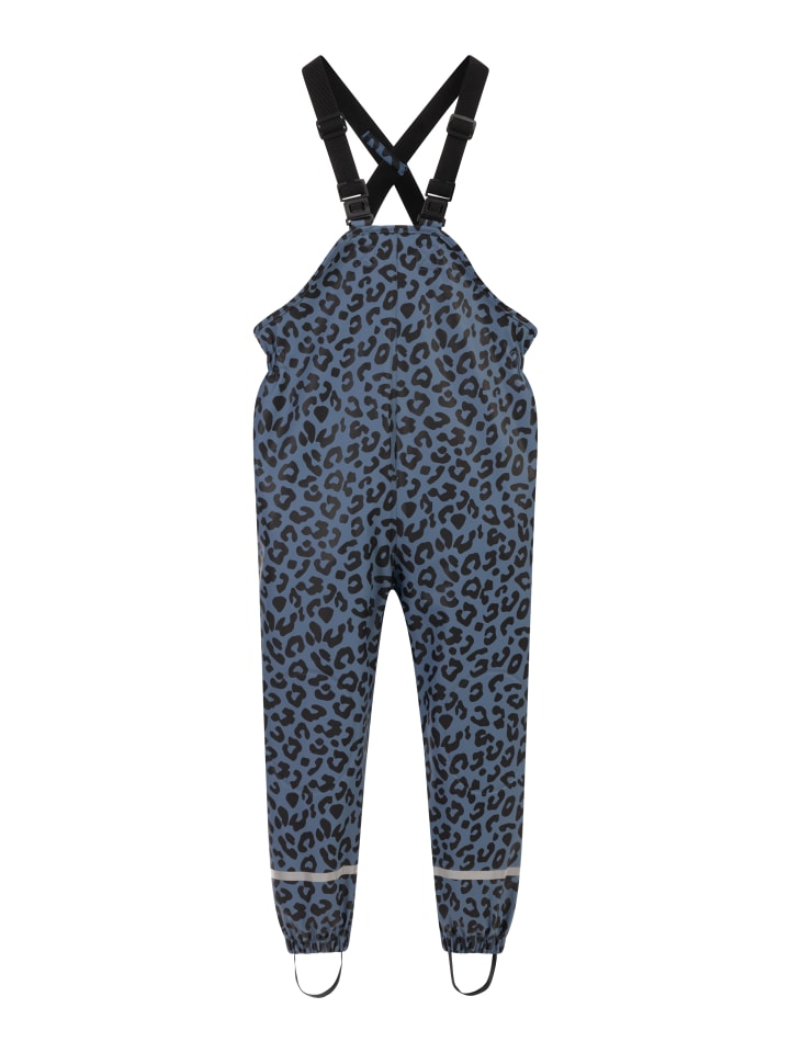 Mädchen Regenhose in Blau Grau Schwarz Leo