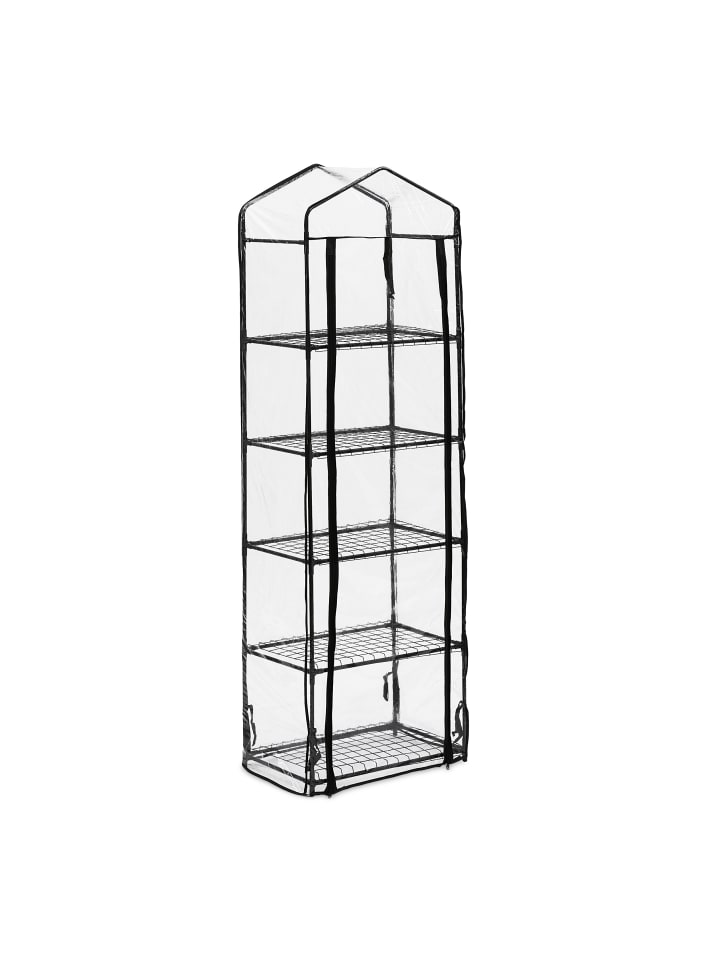 Gewächshaus in Transparent/ Schwarz - (B)58 x (H)193 x (T)36 cm