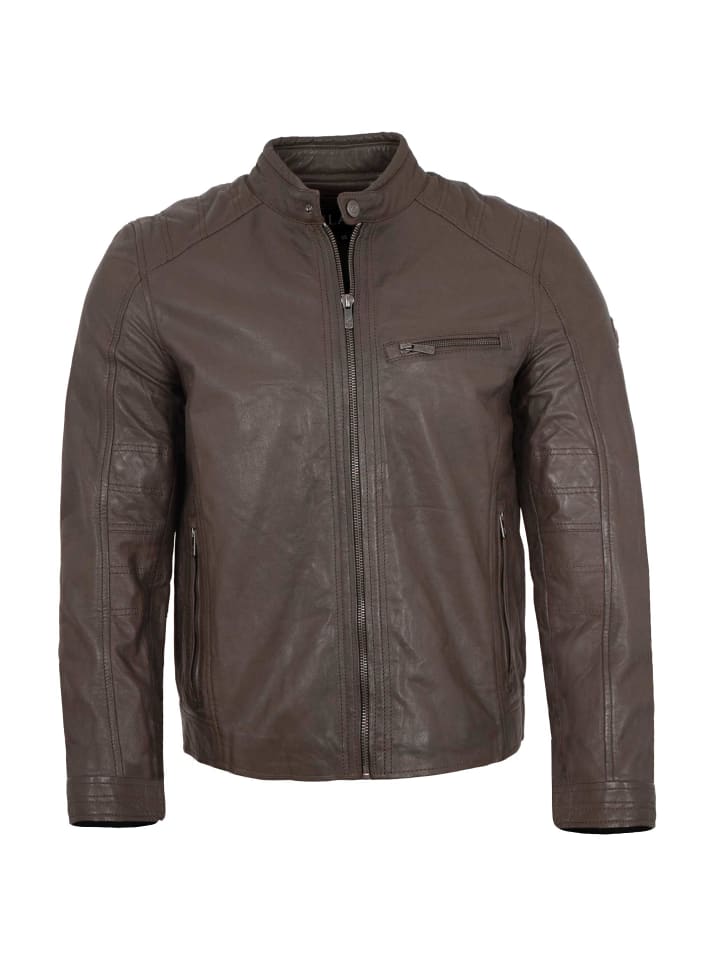 Lederjacke Lammnappa in Braun
