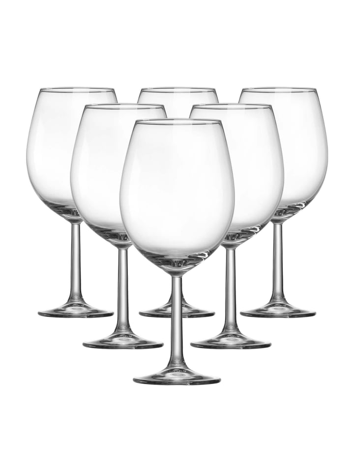 6er Set Burgundergläser Vio in 570 ml in transparent