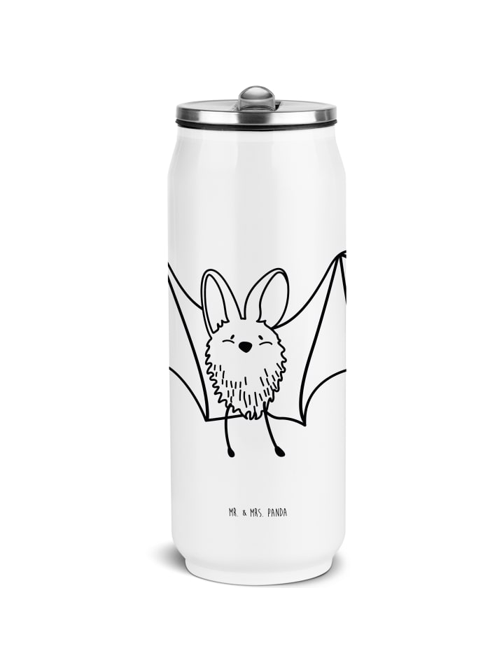 Wasserflasche Fledermaus Flügel ohne Spruch in Weiß