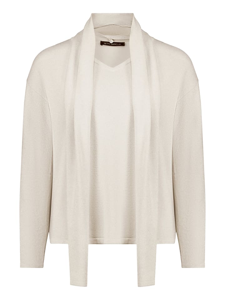 Strickpullover mit Lurexfaden in beige
