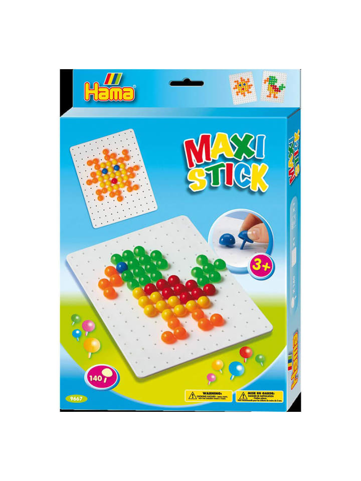 Geschenkbox mit 140 Maxi-Sticks, Lochplatte Viereck - ab 3 Jahren