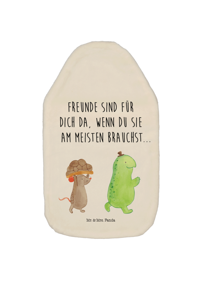 Wärmflasche Schildkröte Maus mit Spruch in Weiß
