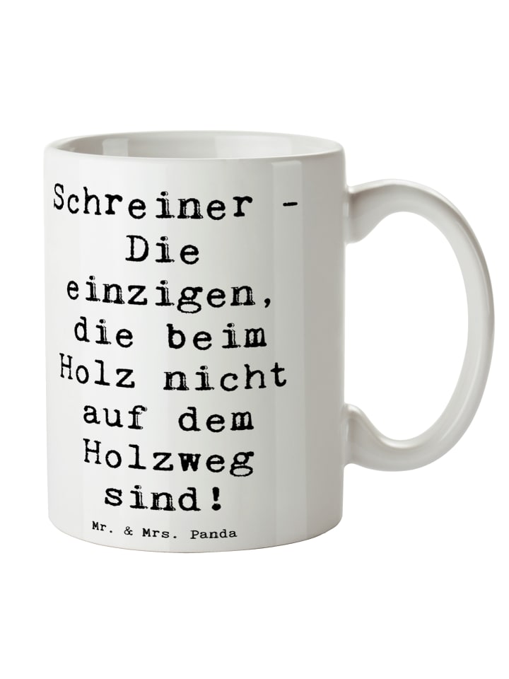 Tasse Schreiner - Die einzigen, die beim Holz n... in Weiß