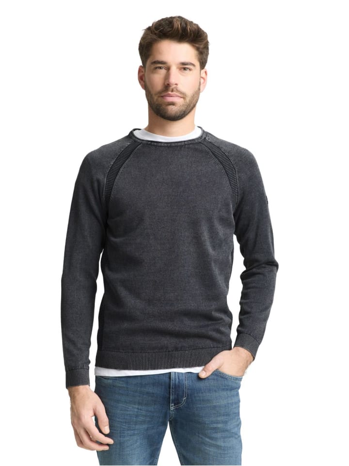 Pullover ACID WASH KNIT in Blau
